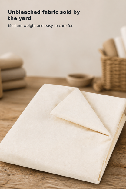 100% Cotton Unbleached Muslin Fabric – 63 Inches × 2 Yards